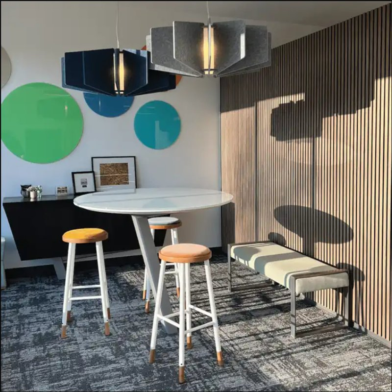 Absorbing Wood MDF Industrial Slat Veneer Pet Felt High Density Acoustic Panel