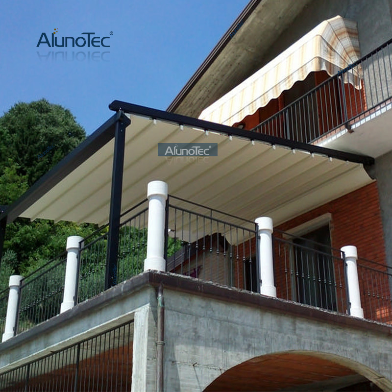 OEM Pergola Motorized Waterproof Retractable Outdoor Yard Aabric Pergolas Awnings with Sofa Beds