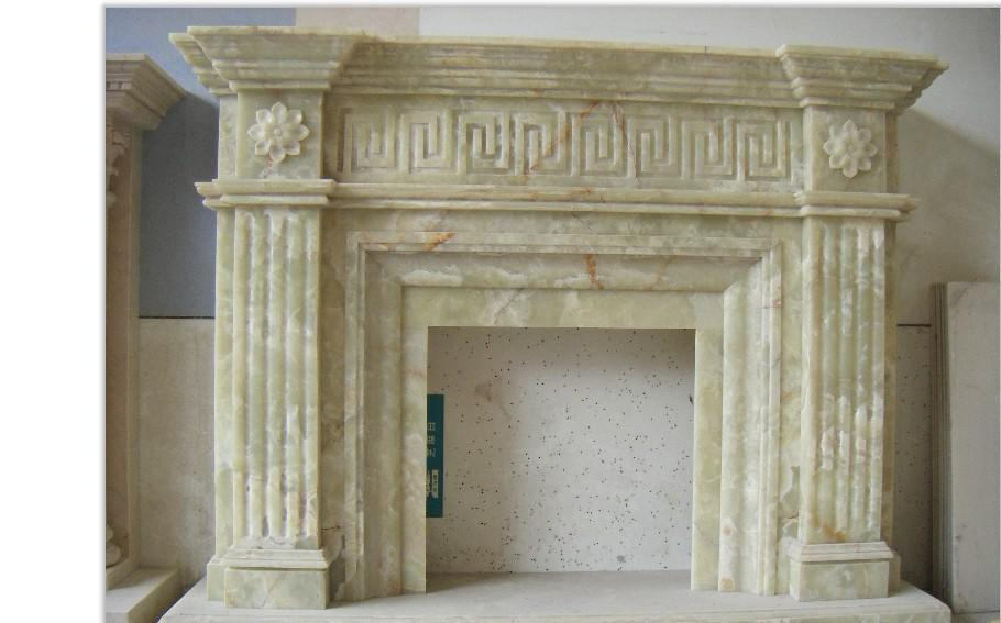 Hot Natural New Cream Beige Marble Surround Stone Fireplace for Indoor Decoration
