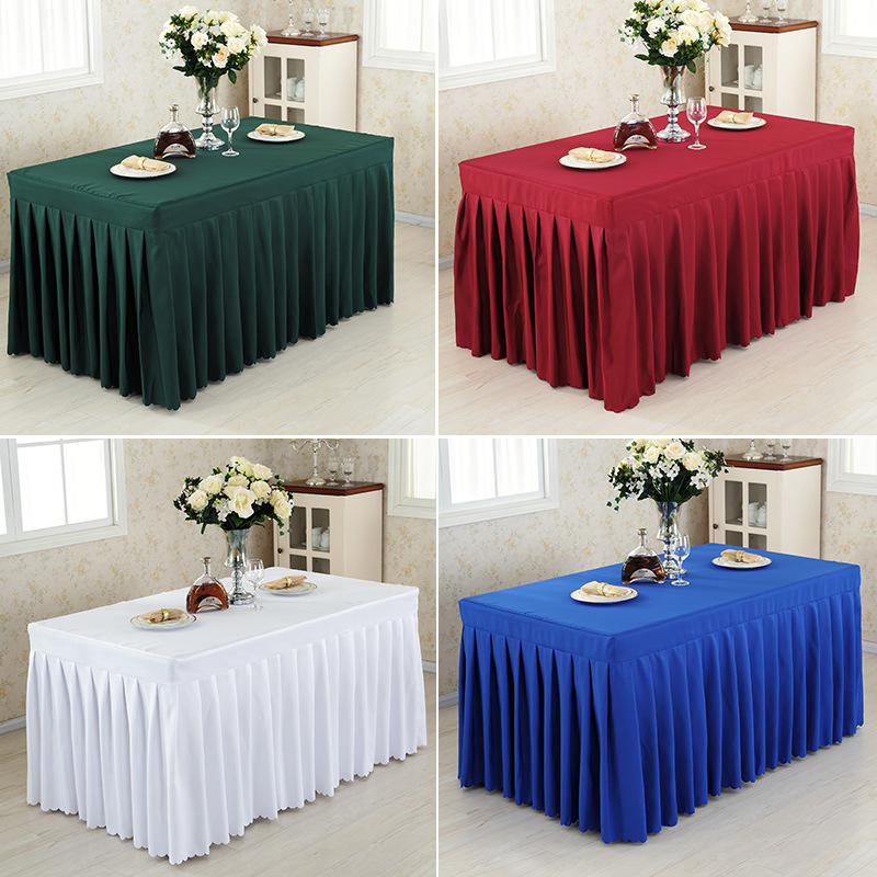 Thick Velvet Fabric Meeting Table Cover Plain Color Tablecloth