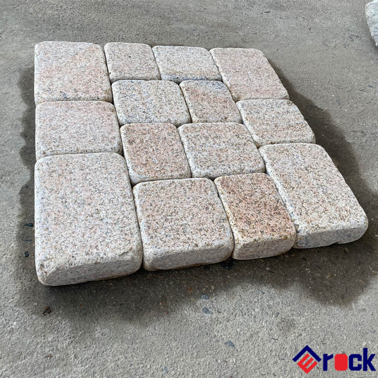 Low Price Tumbled Stone Finish Yellow Beige Rusty Granite Cobblestone Paving for Outdoor Patios Pavers