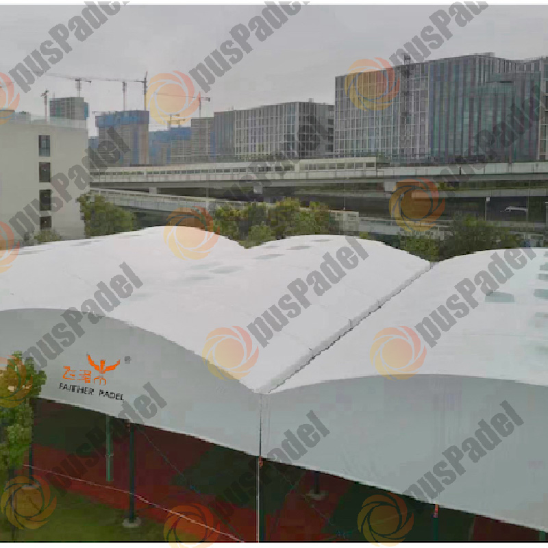 China Padel Court Supplier High Quality Waterproof Padel Tennis Court Roof with Hot-DIP Galvanized Steel Tubes