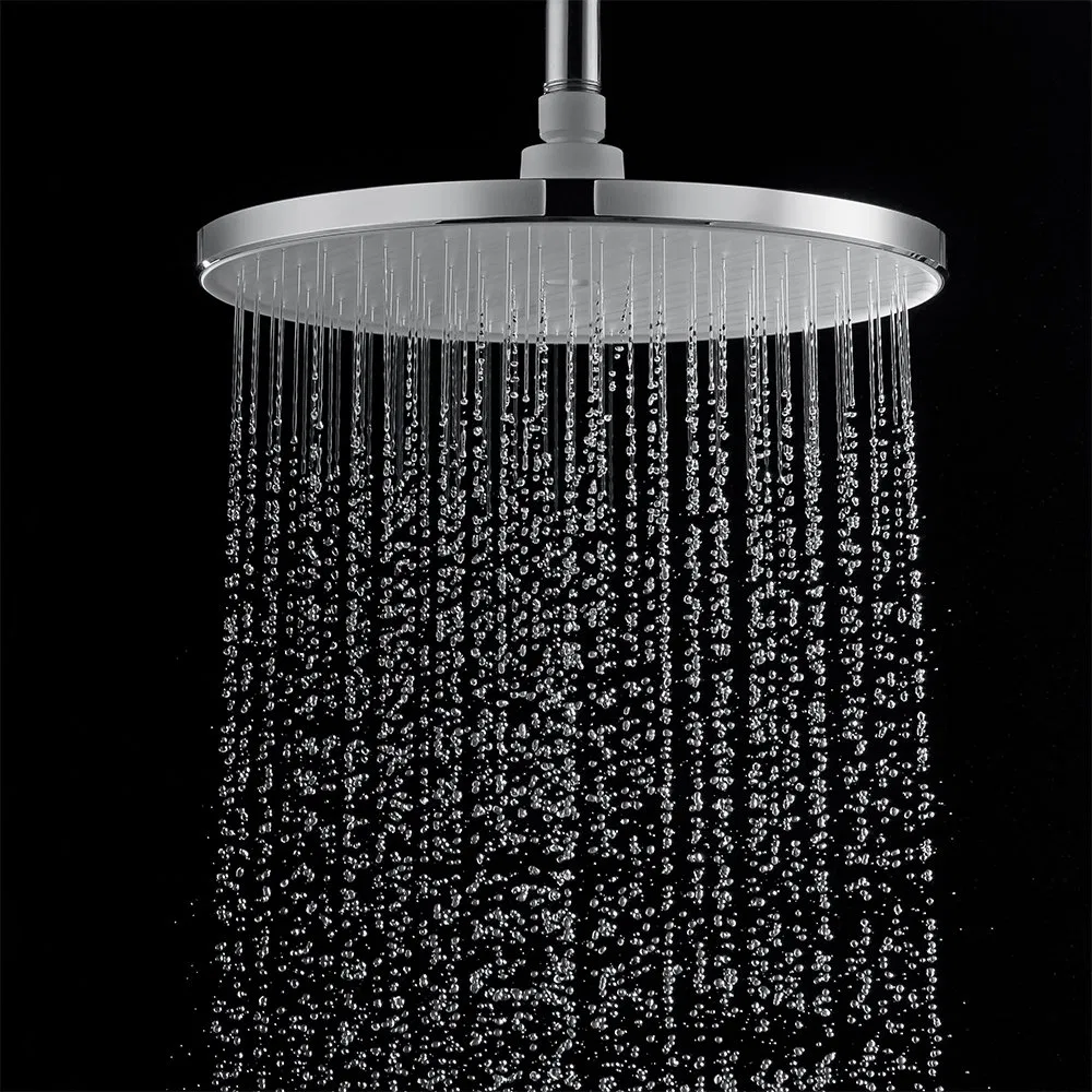 Shower Head Set 10 Inch Round Coverage Waterfall Watermark Multiple Finish EU Compliant ABS Rain Shower