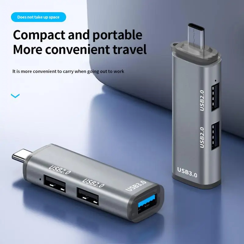 Ads-302c USB-C Hub - USB 3.0 + Dual 2.0, Grey