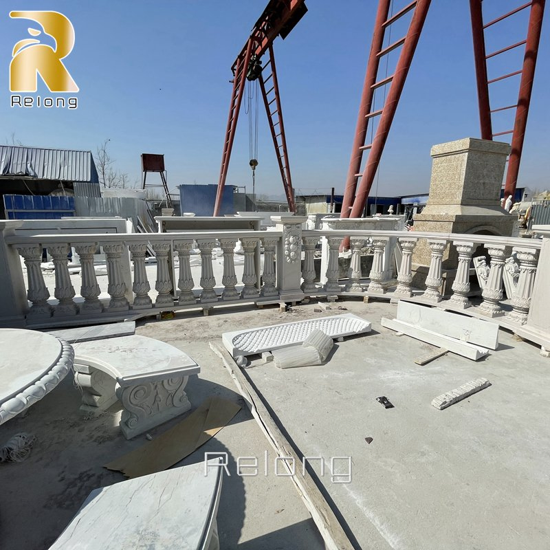 Customized Hand-Carved Outdoor High Quality Marble Stone Railing