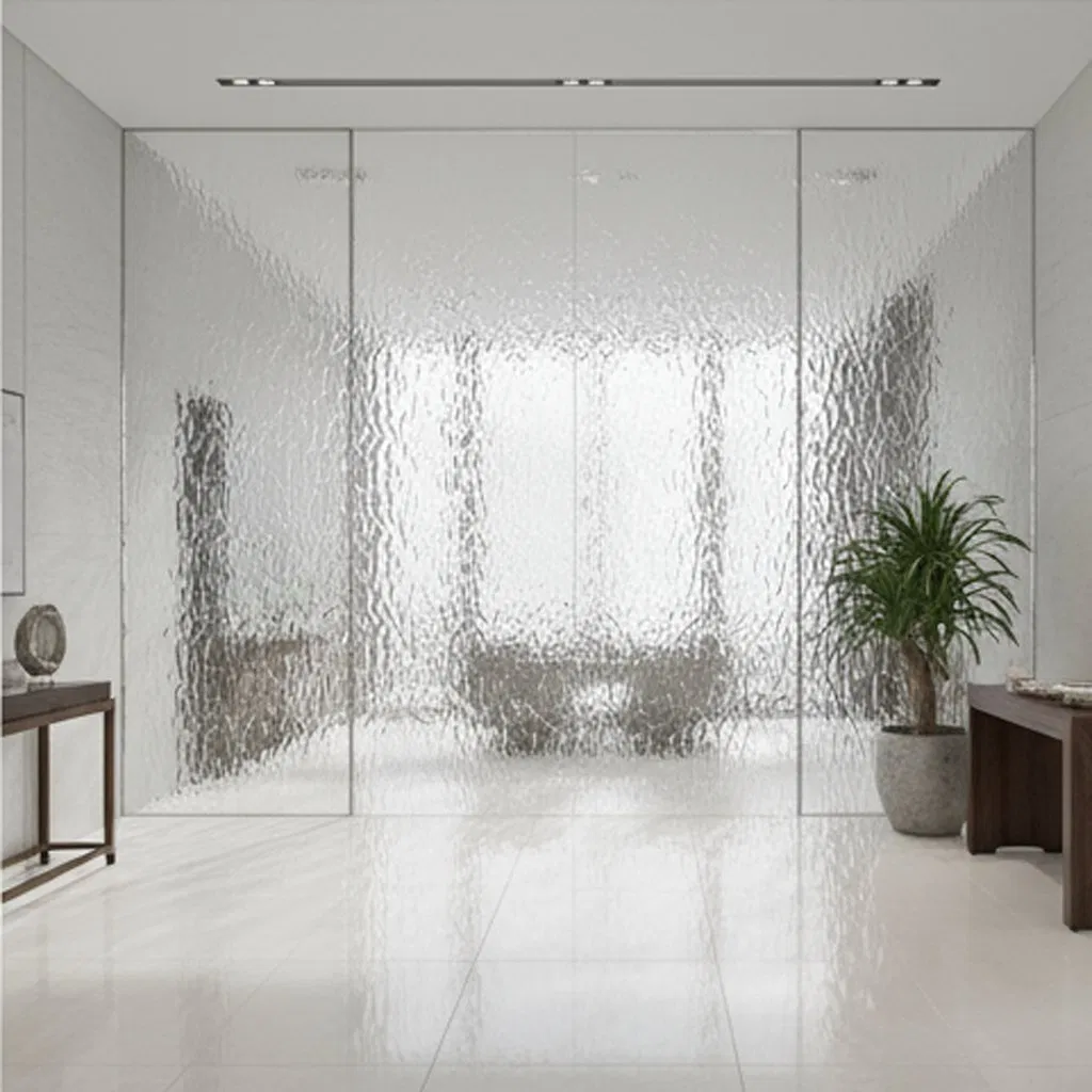 Tempered Wave Shape Fused Glass Clear Art Glass for Building Curtain Walls