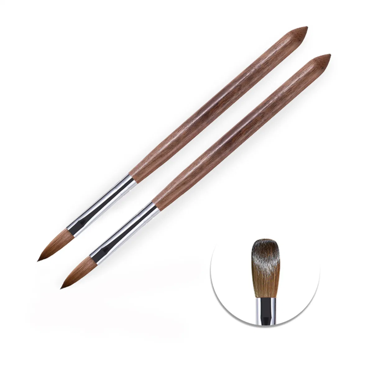 Wholesale High Quality Wood Polish Brush Nail Acrylic Brush Manicure Pinceles Manicure Tool Pure Sable Kolinsky UV Gel Nail Art Brushes