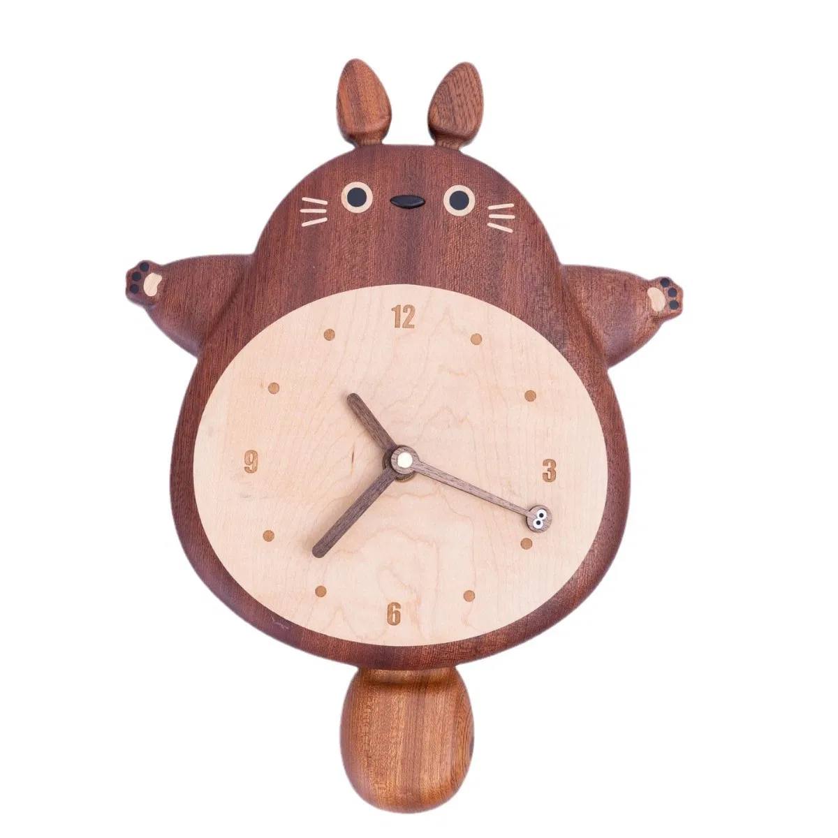 Totoro Wooden Wall Clock / Nordic Wood Art Clock
