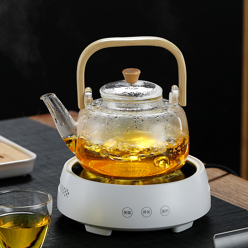 Hot Sale Handblow Clear High Borosilicate Small Glass Teapot with Infuse Made in China
