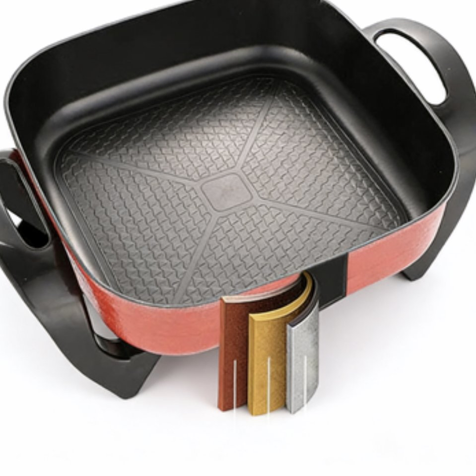 Multifunctional Electric Hot Pot Aluminum Alloy Liner Grilling and Frying
