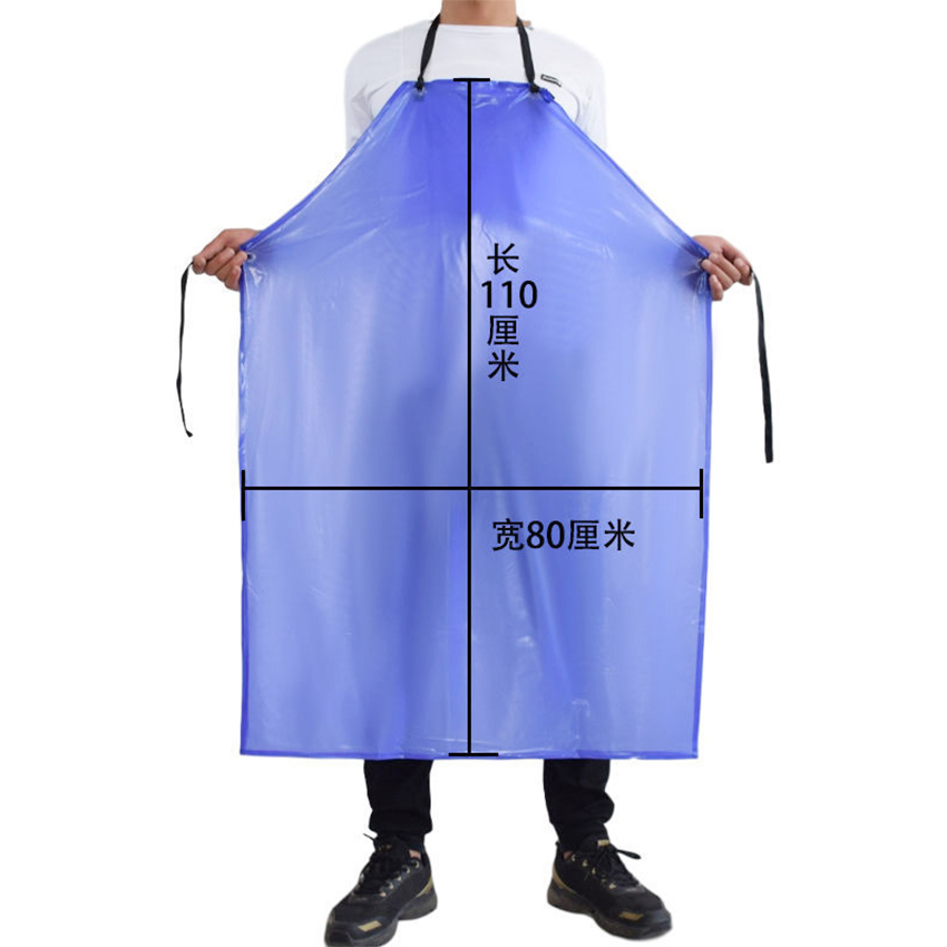 Blue 110*80cm Waterproof Chemical Anti Oil Acid Alkali Industry PVC Apron En 13034