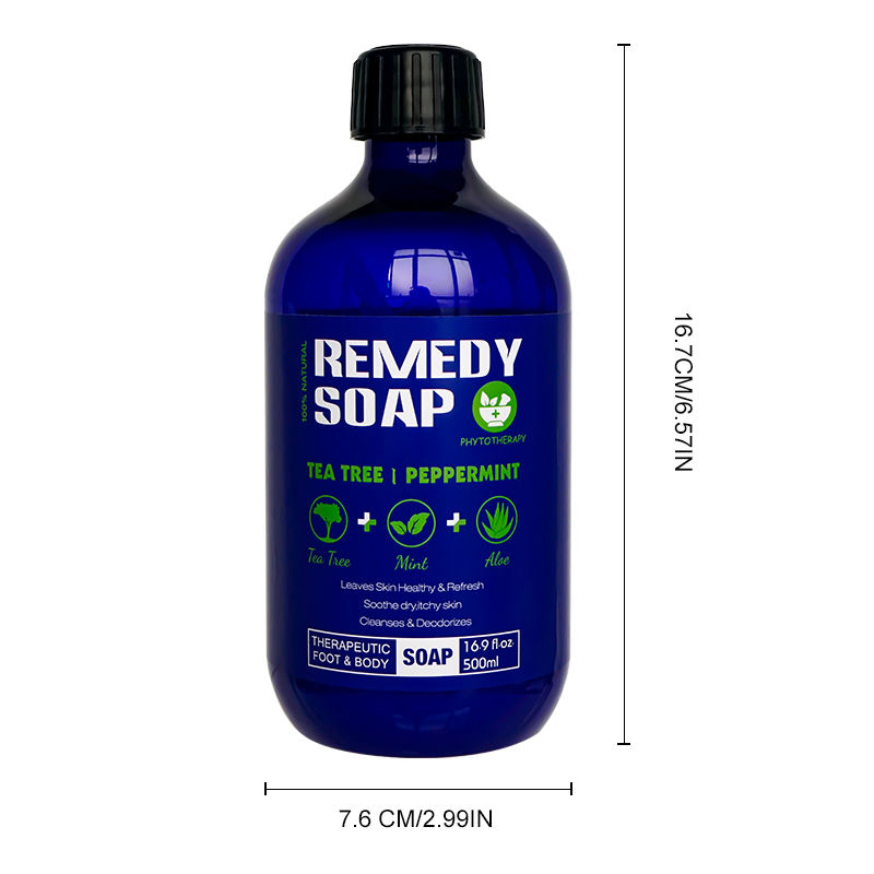 Private Label Natural Organic Body Wash Remedy Soap Rosemary Tea Tree Oil Healing Nourishing Shower Gel for Soothes Liquid Soap