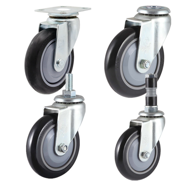 3" to 5" Swivel Caster Wheel Bolt Hole Type 75mm Polyurethane Castors