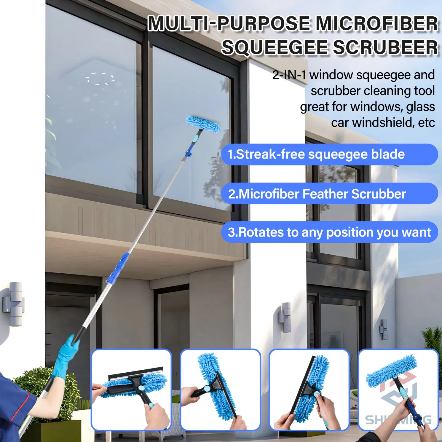 Aluminium Telescopic Cleaning Kit Extension Pole Cleaning Tool Set