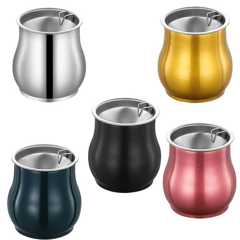 Smoking Accessories Creative Stainless Steel 70g Household Ashtray with Lid DAB Tool