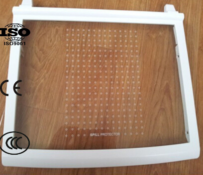Tempered Fridge Shelf Glass with DOT, Line Fritted Pattern