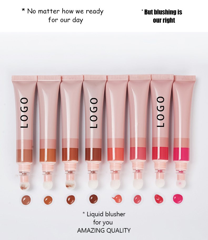 Private Label Squeeze Tube Makeup Blush Long Lasting Waterproof Liquid Blush Contour