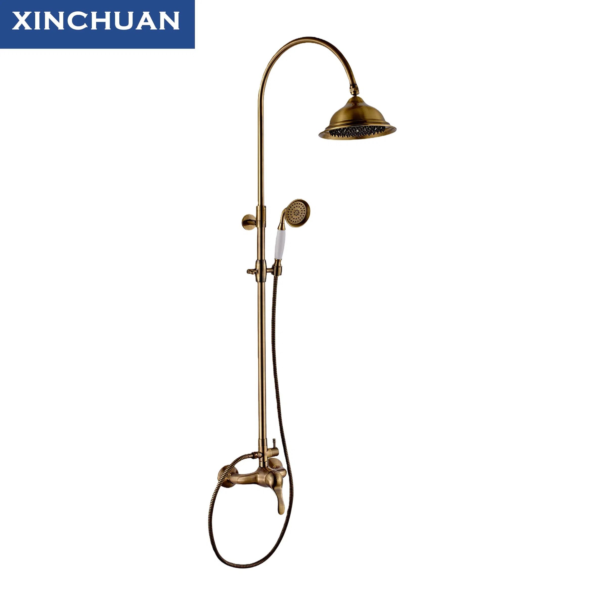 High Pressure Rain Shower Faucet Set Classic Style with Adjustable Shower Head Faucet System