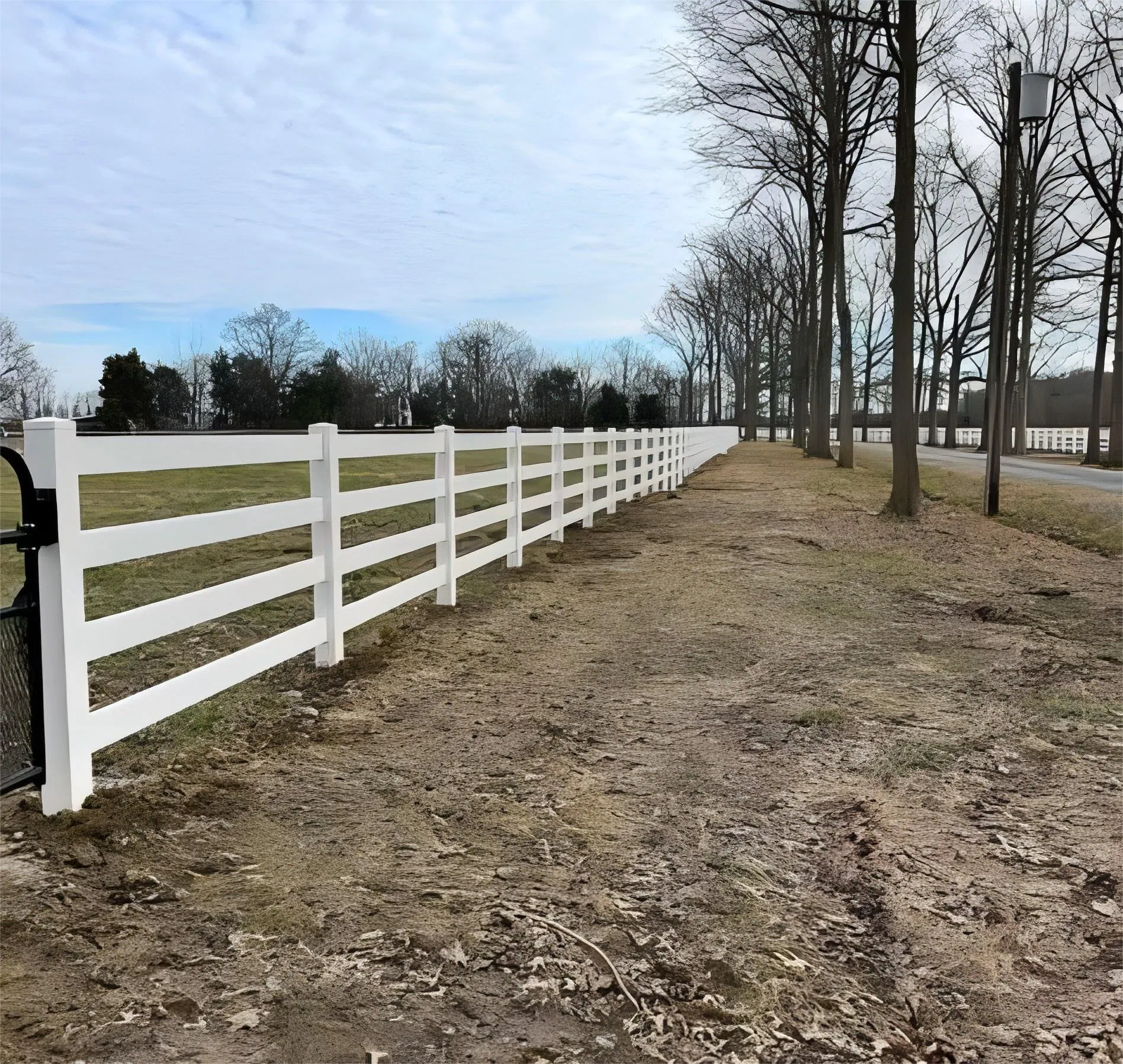 Black PVC Farm Fence Panel for Horses and Easy Installation