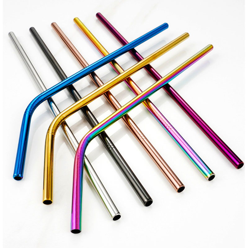 Multipurpose Stainless Steel Barware Drinking Straw with Brush