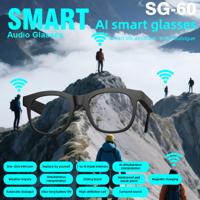 Smart Glasses Wireless Ai Translation Glasses Video Audio Sunglasses