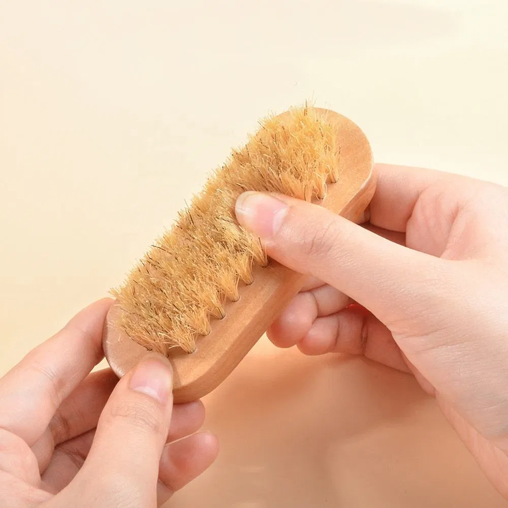 Nail Cleaning Brush, Pedicure Tool, Natural Bamboo and Wood Nail Dust Brush