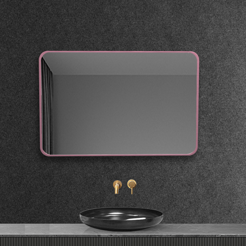 Nordic Round Gold Silver Metal Frame Toilet Mirror Wall Mounted Shower Circle Mirror for Bathroom