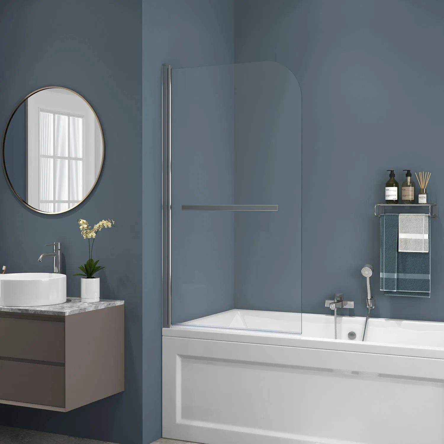 Custom Bathtub Shower Enclosure Glass Door Portable Tempered Glass Shower Screen