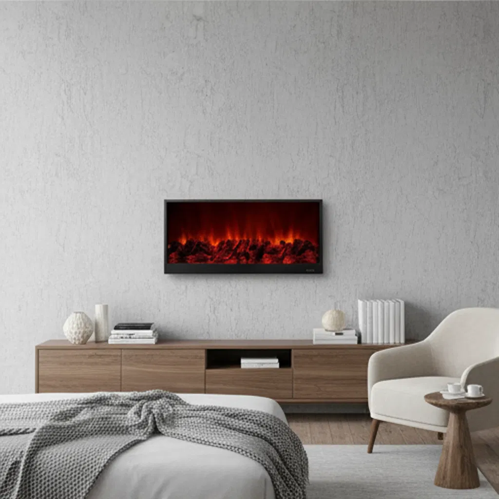 Multi-Color Remote Control Electric Fireplace with Adjustable Brightness