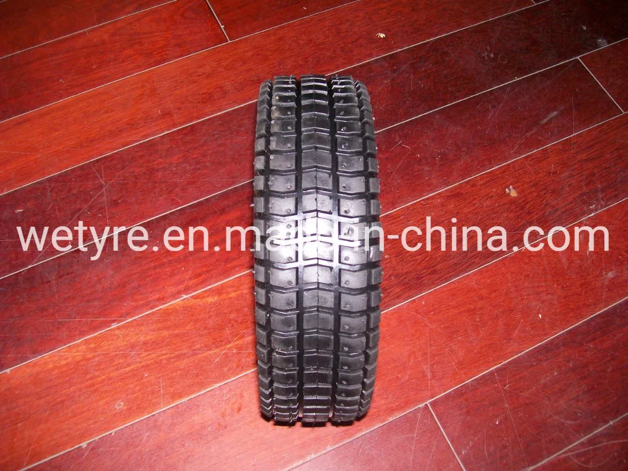 Most Popular Durable High Load Capacity Metal Rim Turf Tread Pattern Pneumatic Rubber Wheel (3.50-4)