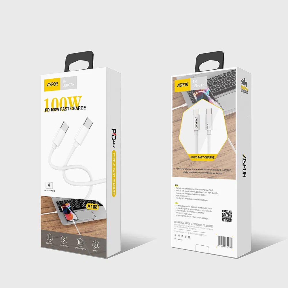 Кабель Type-C 100W для быстрой зарядки PD