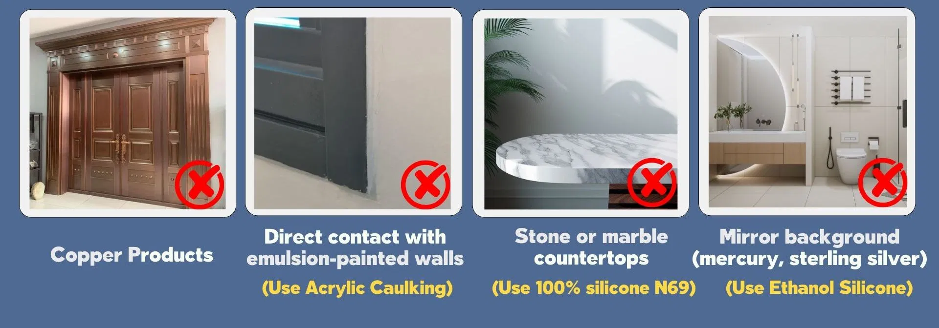 Interior Exterior Neutral Cure All Weather Sink Fixture Silicone Sealant