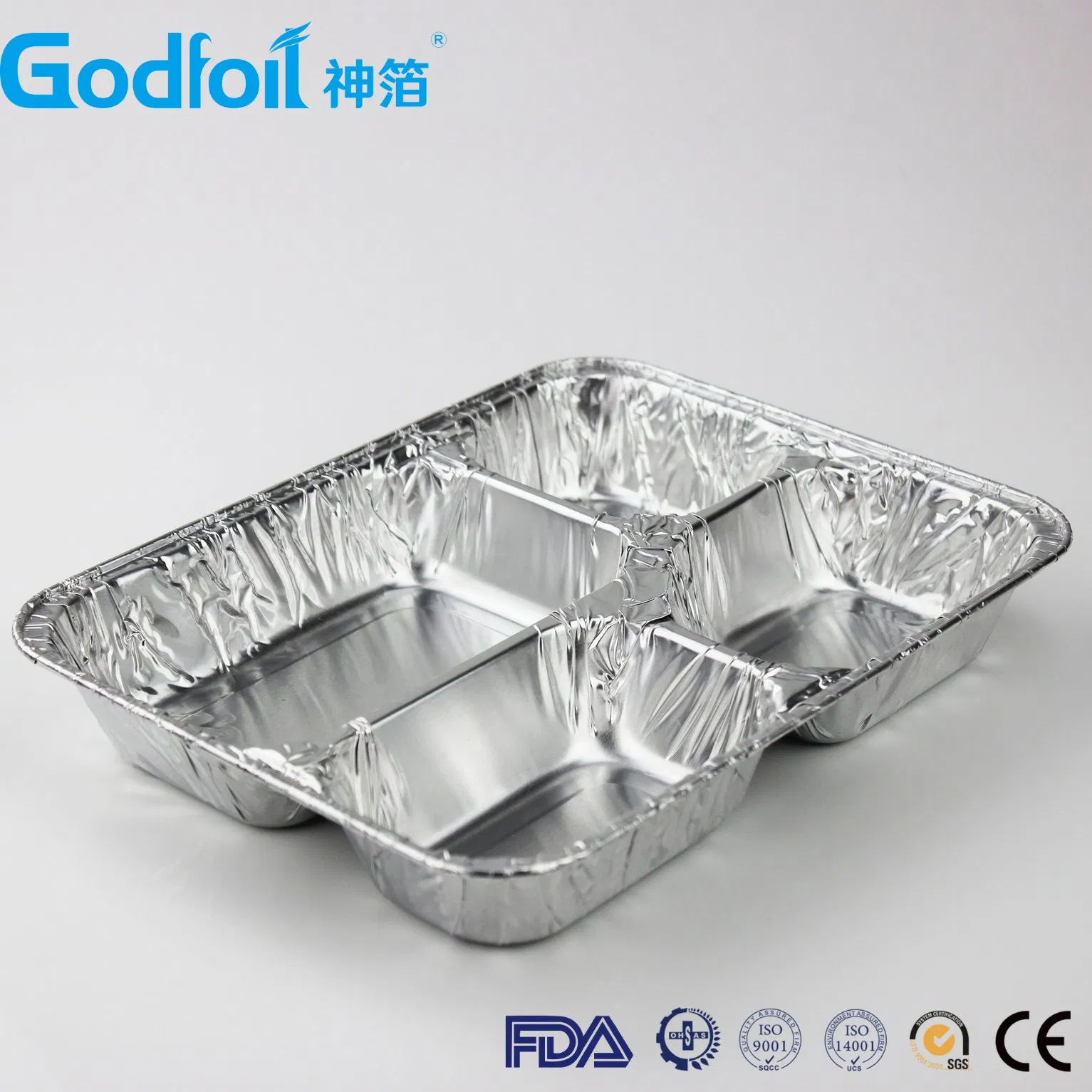Food Lunch Box 4 Compartment Aluminium Storage Box Disposable Aluminum Foil Container