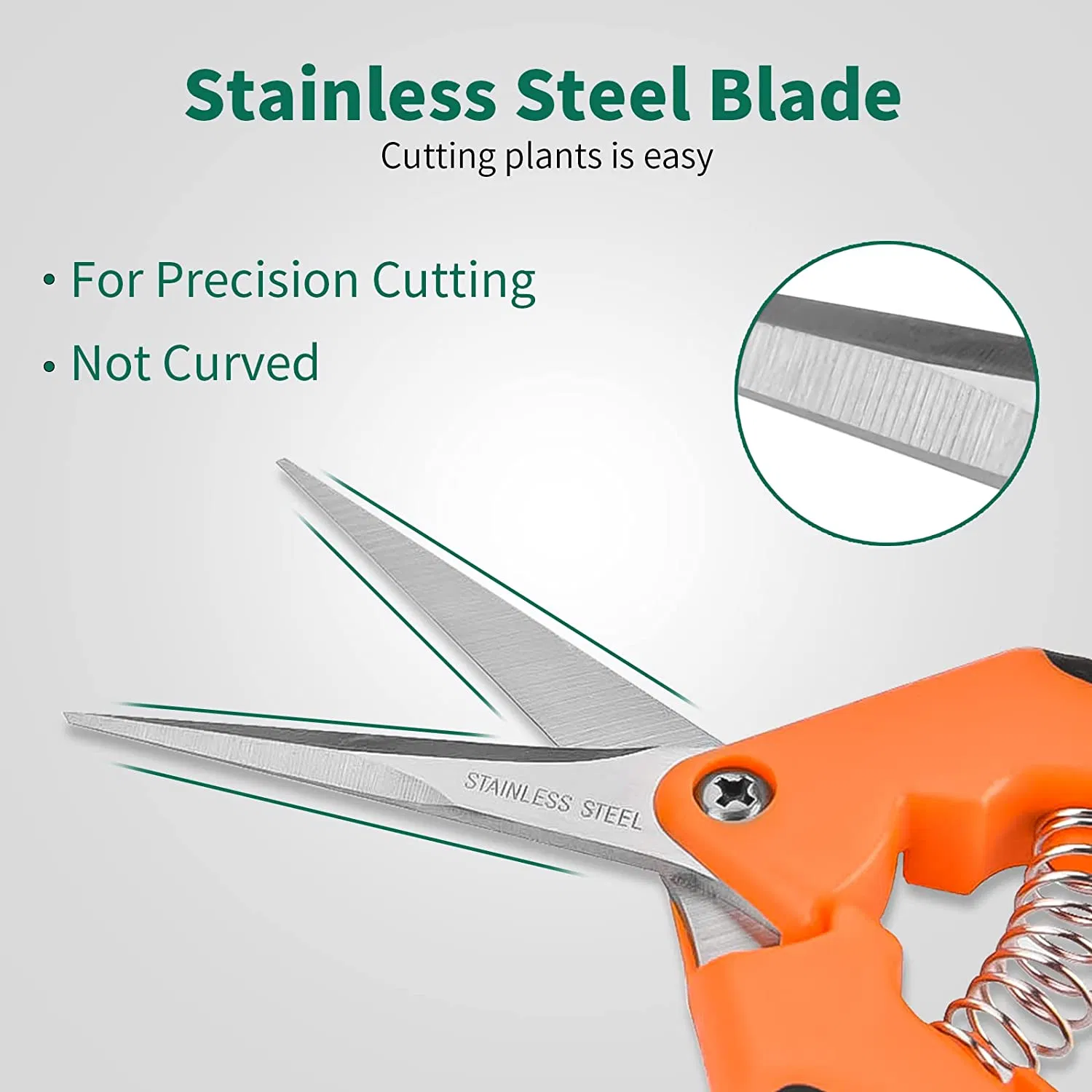 Hydroponic Straight Blade Trimming Pruning Shears Scissors Hydroponic Garden Orange Handle