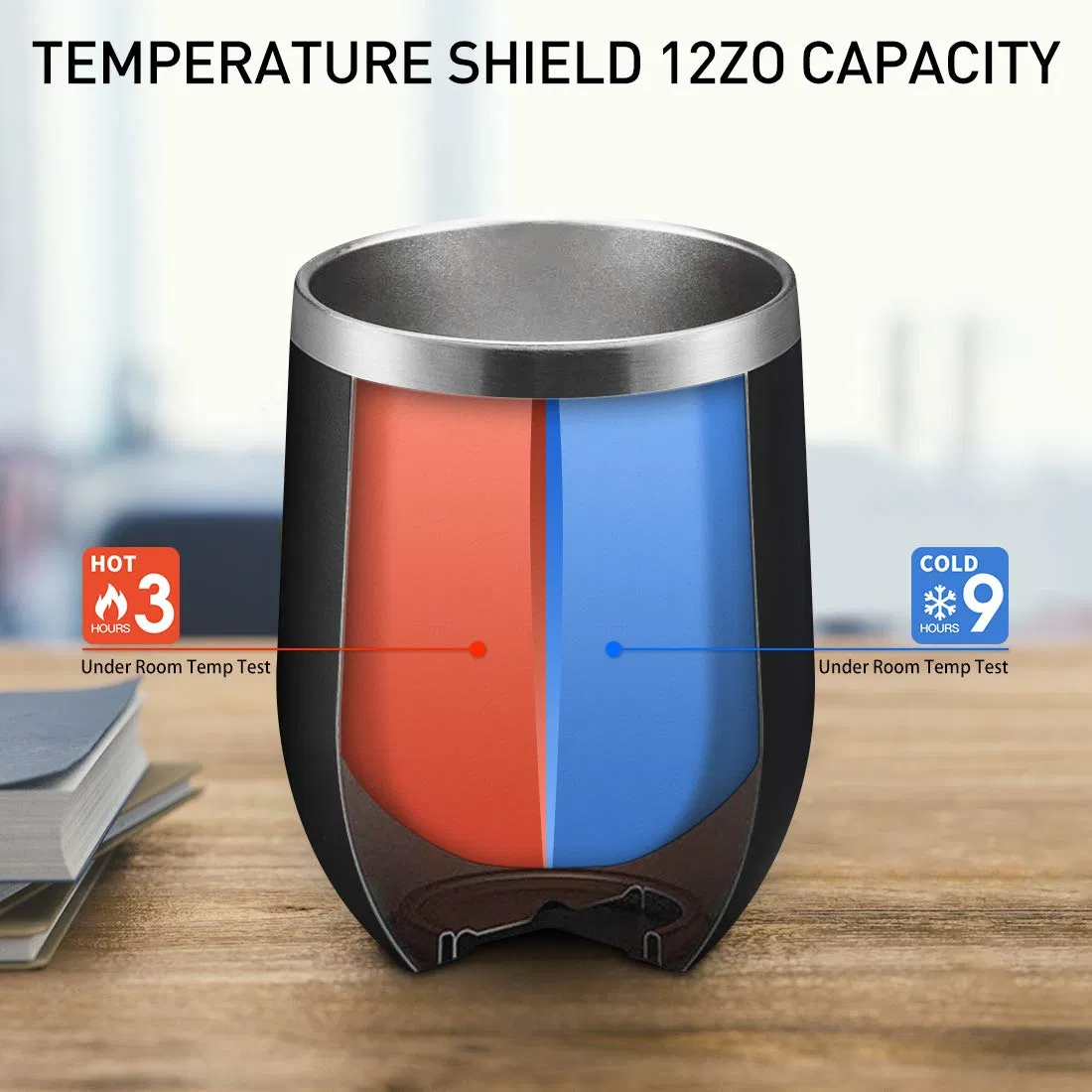 Термокружка из нержавеющей стали 12oz с крышкой