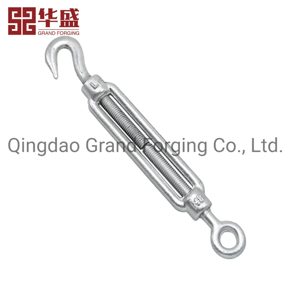 China Factory DIN1480 Heavy Duty Galvanized Turnbuckle with Hook to Hook