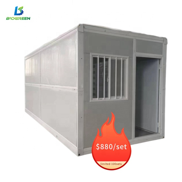 Low Cost 20FT Prefab Folding Mobile Hospital Home Collapsible Living Room Plan Foldable Portable Container House with Toilet