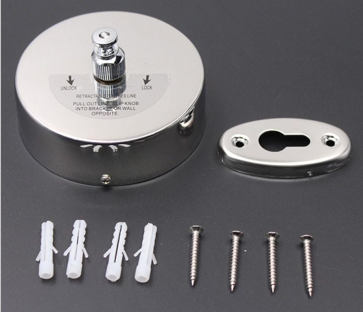 Retractable Black Clothes Line Indoor Laundry Single Clothesline Stainless Steel