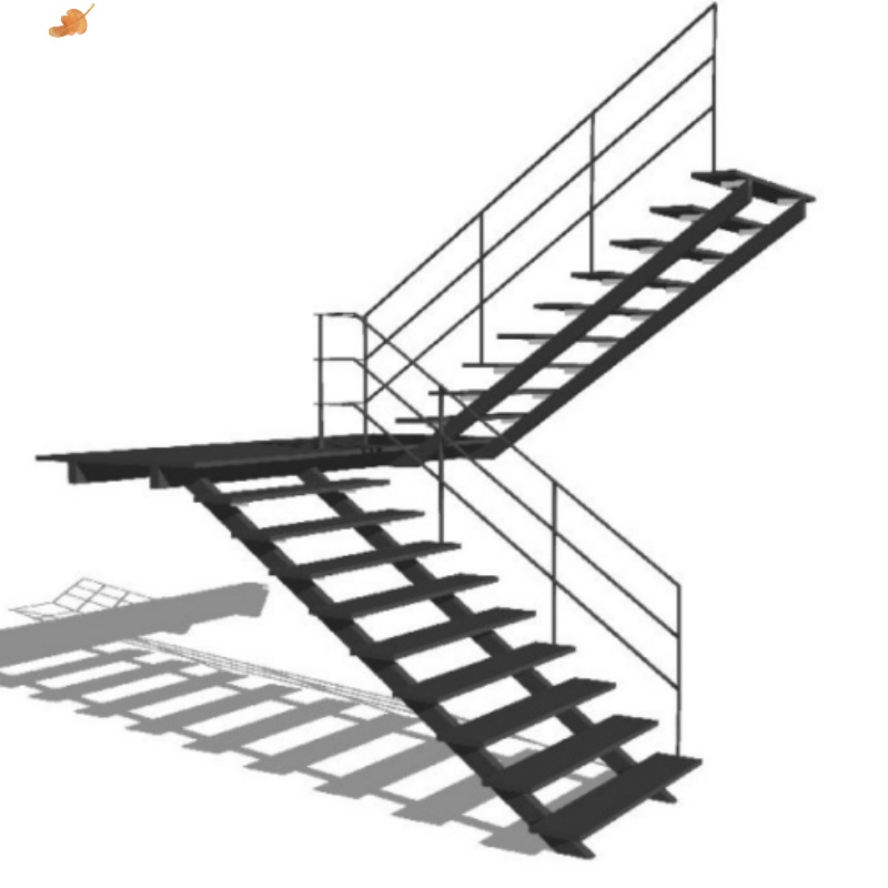 Customized Metal Stairs Indoor Prefabricated Stairs Industrial Steel Stair Metal Welding
