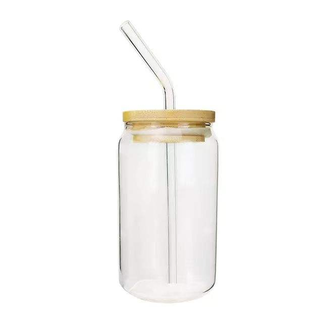 Stylish Eco-Friendly Glass Cups with Bamboo Lid & Straw