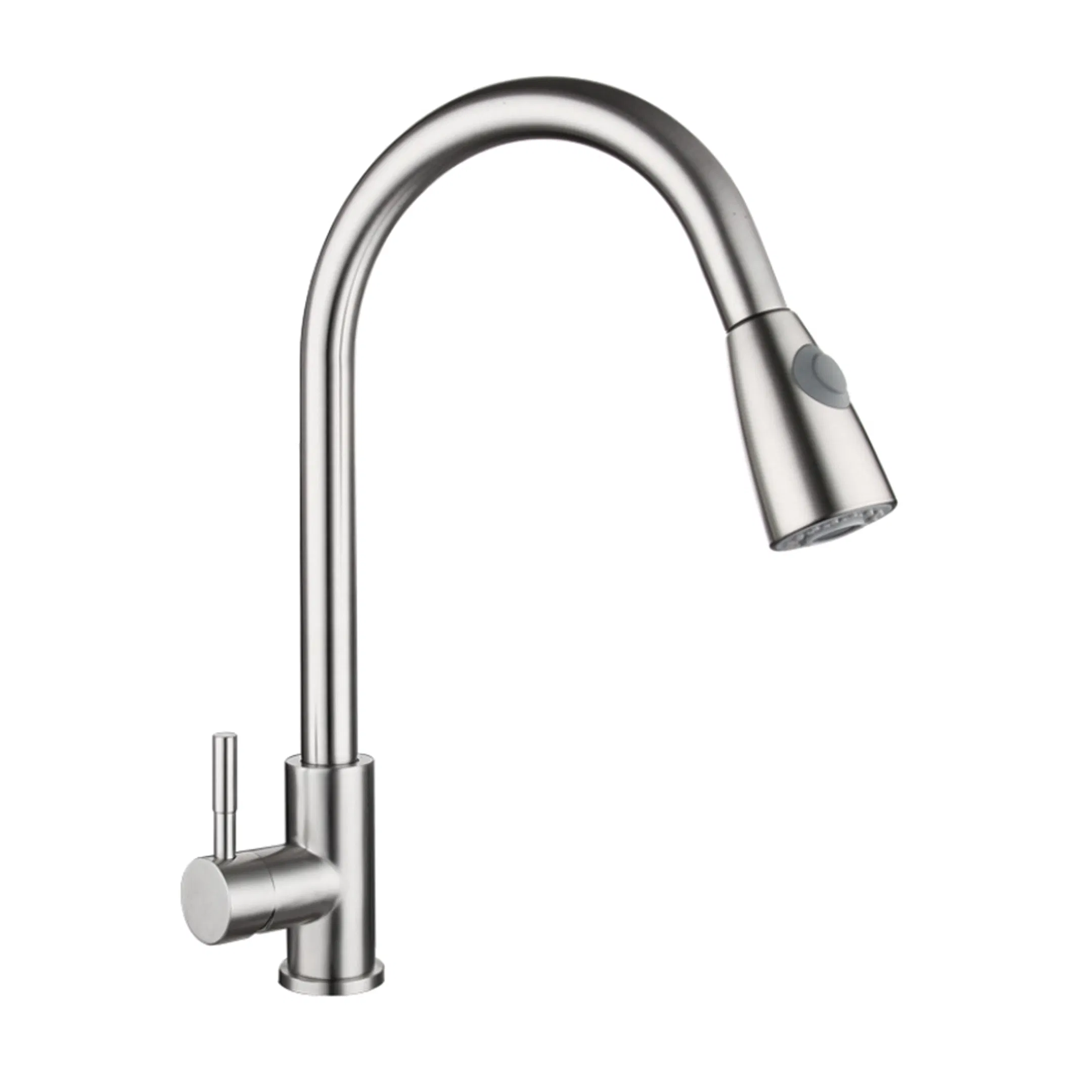 Kitchen Faucet with Pull Down Sprayer Brushed Nickel, High Arc Single Handle Kitchen Sink Faucet with Deck Plate, Commercial Modern Stainless Steel