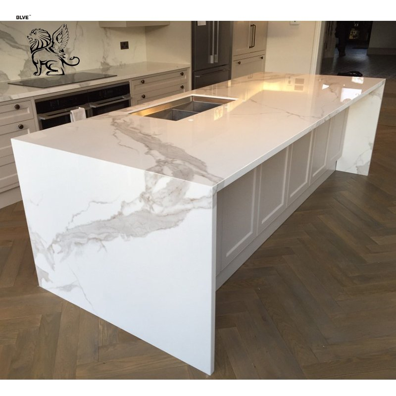 Factory Wholesale Sintered Stone Big Slab Acid-Resistant Porcelain Tile Modern Kitchen Countertop Design