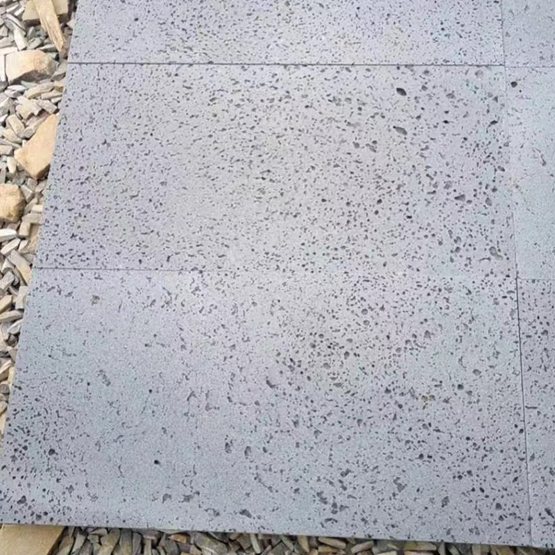 Bluestone Hainan Honed Dark Grey/Black Lava Blue Stone Tile Sandblasted Basalt Paving Tiles