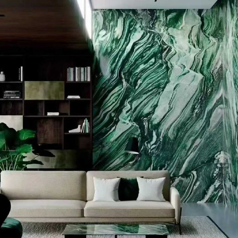 Luxury Marble Stone Norway Green Kitchen Marble Slab Countertop Cabinet Face Dining Tabletop Marble Wall Cladding
