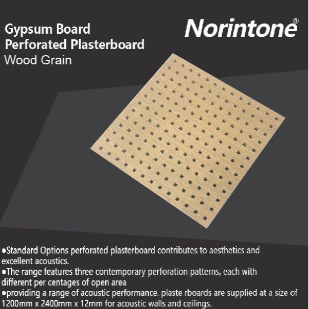 Seamless Acoustic Gypsum Ceiling Perforated Plasterboard 1200X2400mm