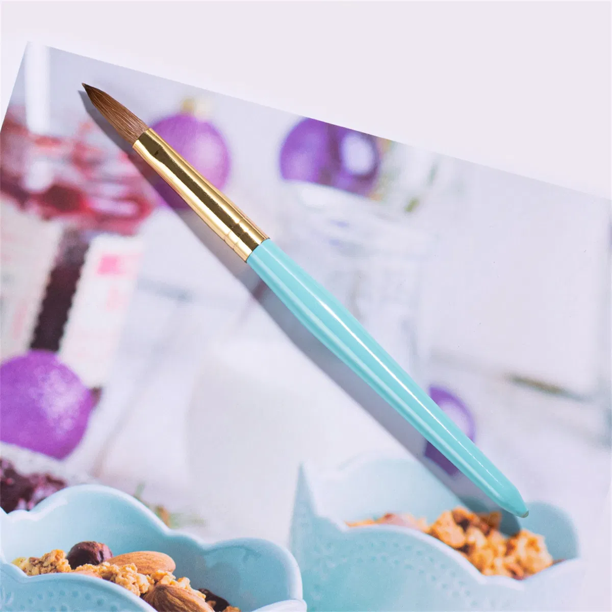 New Design Personalized Nail Brush 100% Kolinsky Wooden Custom #2- #22 Nail Acrylic Art Brush