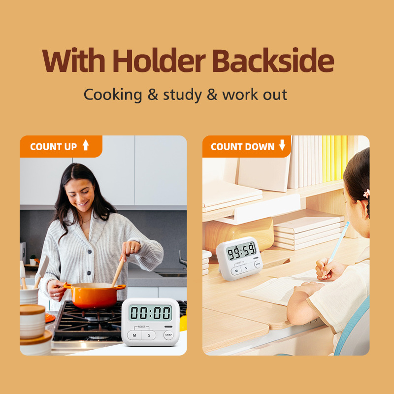 Multifunction Timer 99mins Count up and Count Down Kitchen Timer Study Timer