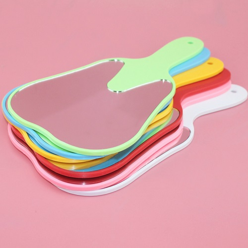 Dental Equipment Colorful Plastic Dental Handheld Tooth Shape Mirror