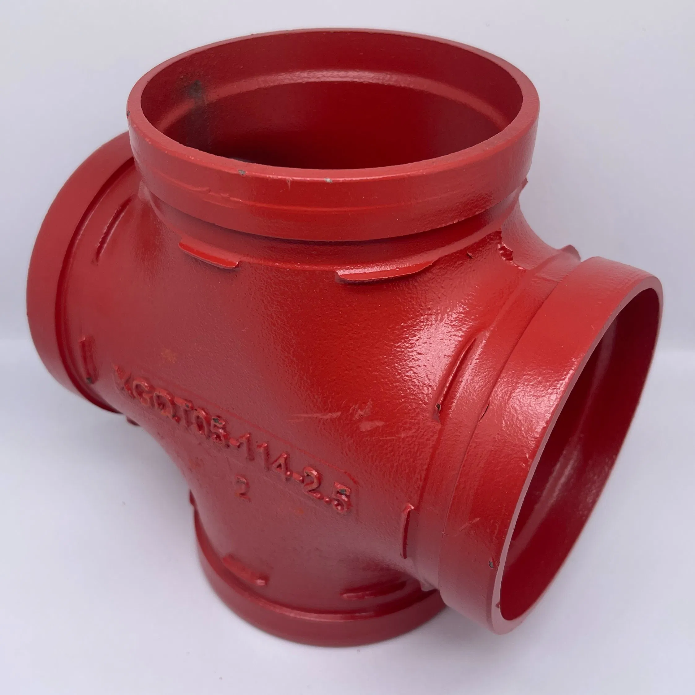 Cast Ductile Iron Grooved Plumbing Equal Pipes and Fittings Tee Cross