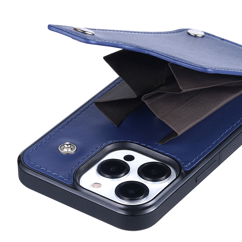 Чехол для Ai Phone 14 из кожи с держателем карт